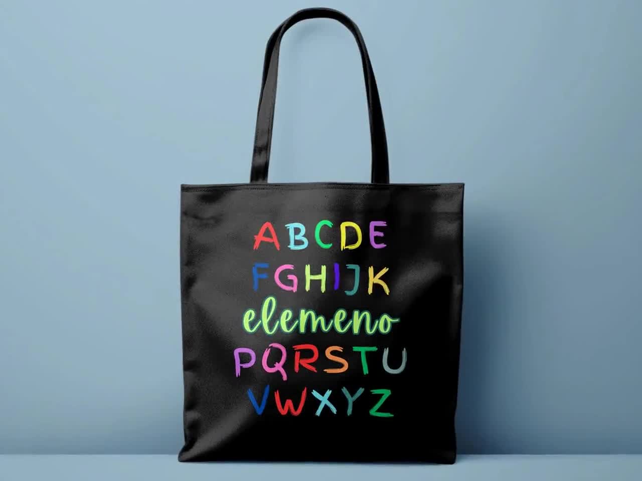 アルファベットトートバッグ、カラフルな文字デザインのトートバッグ